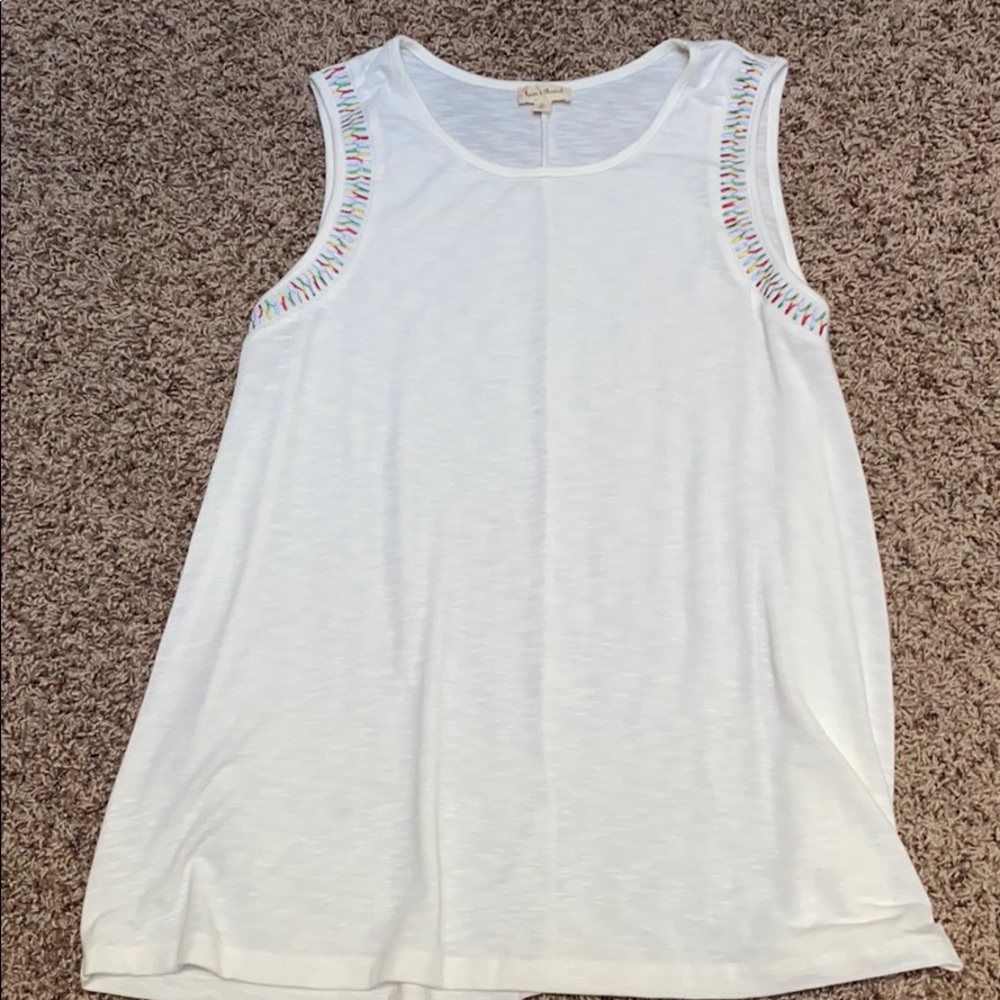 Hem & Thread tank with colorful detail L EUC